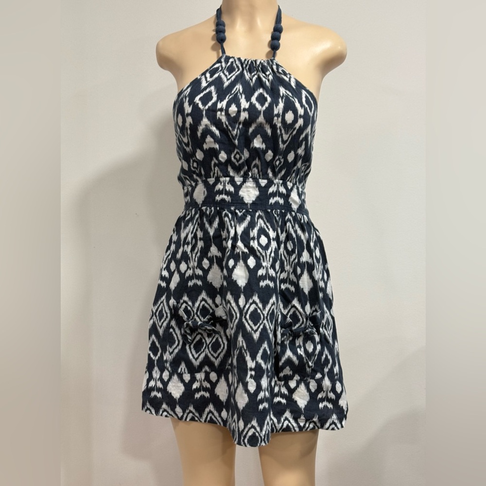 Twenty One Elegant Navy Blue and White Halter Dress Size S/P